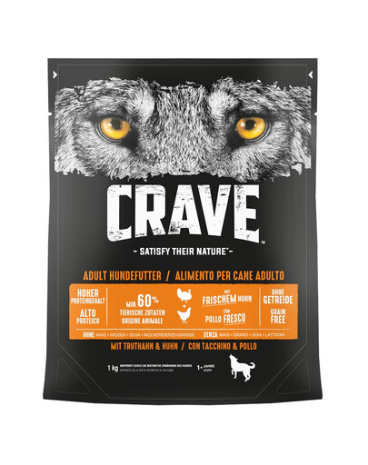 CRAVE Krůta a kuře 5 x 1kg granule pro dospělé psy