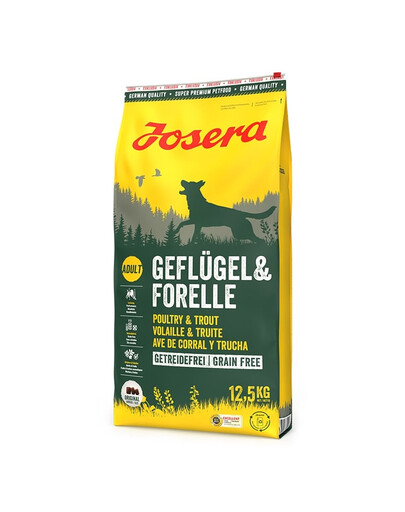 JOSERA Geflügel Forelle 12,5 kg bezobilná strava pro aktivní psy