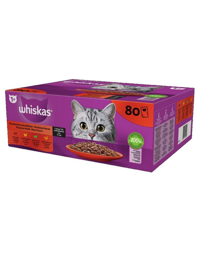 WHISKAS Adult 80x85g kapsička Classic Meals