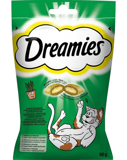 DREAMIES 60 g kočičí pamlsek s nádechem kočičí trávy