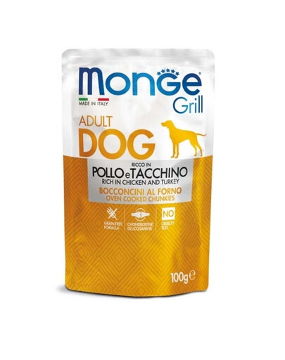 MONGE Dog Grill kuře s krůtím 100g