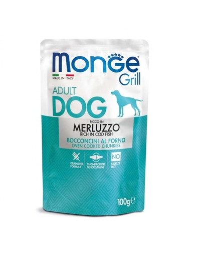 MONGE Grill Dog s treskou 100 g