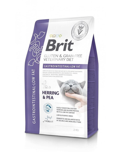 BRIT Veterinary Diets Cat Grain Free Gastrointestinal Low Fat 2 kg při poruchách trávicího systému kočky