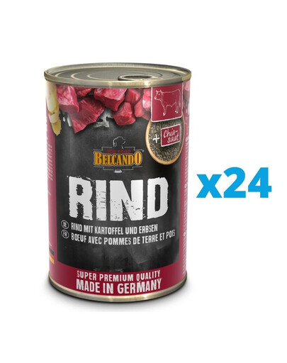 BELCANDO Hovězí s bramborem & hráškem 24x400g