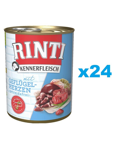RINTI Kennerfleisch Drůbeží srdce 24 x 400 g
