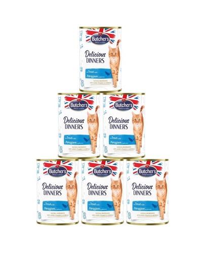 BUTCHER'S kousky se pstruhem v želé 6x400g