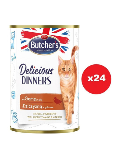 BUTCHER'S Delicious Dinners kousky zvěřiny v želé 24 x 400g
