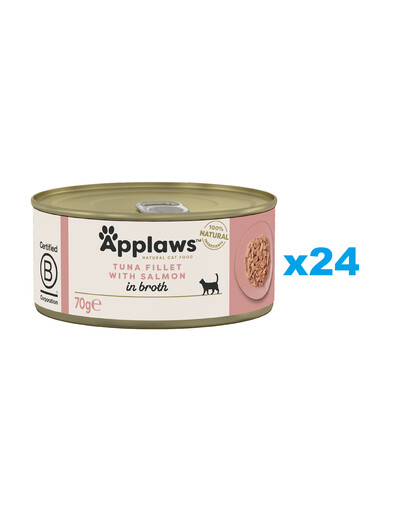 APPLAWS Cat Tuňák s lososem ve vývaru 24x70 g