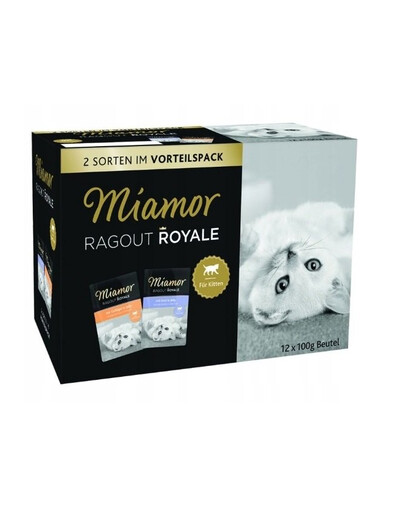 MIAMOR Multibox Želé sáčky pro koťata 4x12x100g s drůbežím a hovězím masem