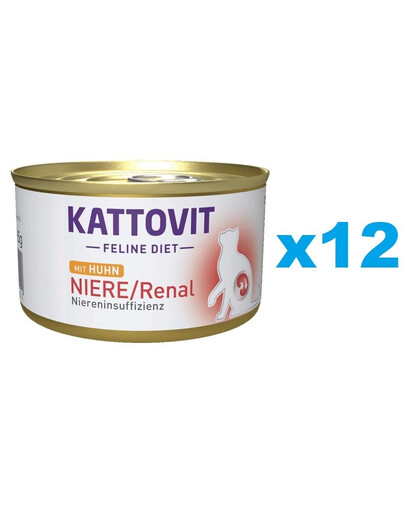 KATTOVIT Feline Diet Niere/Renal Kuřecí 12 x 85 g