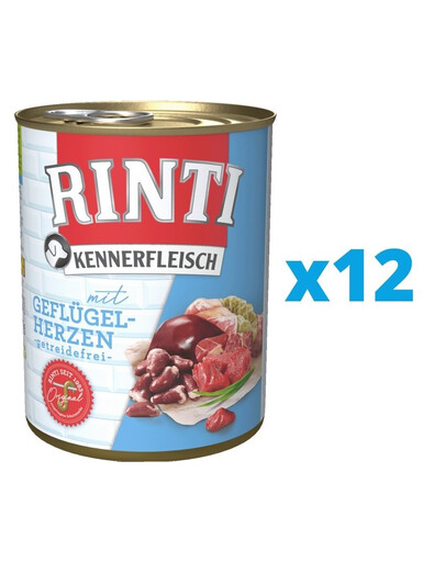 RINTI Kennerfleisch Drůbeží srdce 12 x 400 g