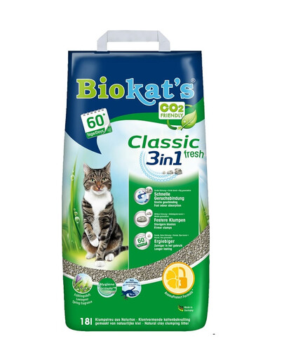 BIOKAT'S Classic Fresh 18L bentonitové stelivo s vůní čerstvé trávy