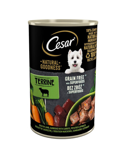 CESAR s jehněčím masem,  bramborami, mrkví a špenátem 400g