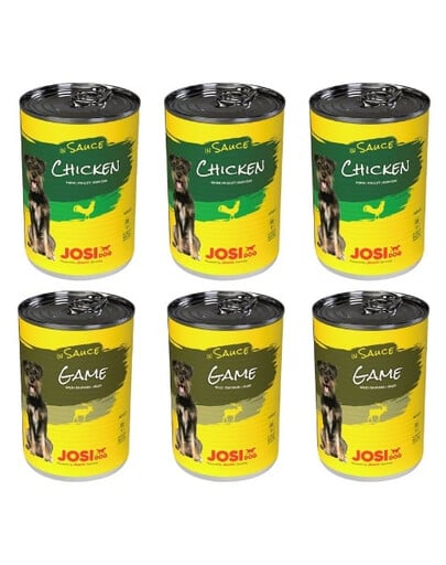JOSERA JosiDog Mix příchutě v omáčce pro dospělé psy 6x415g kuře a zvěřina