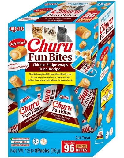 INABA Fun Bites Chicken with Tuna 8x12g wrapy s kuřecím masem a tuňákem pro kočky