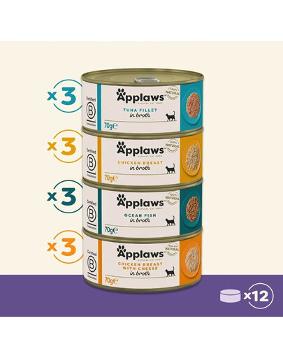 APPLAWS Cat multipack Supreme Colection mix 12 × 70 g