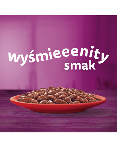 WHISKAS Adult sáček 85g vlhkého krmiva pro kočky s hovězí omáčkou pro dospělé kočky