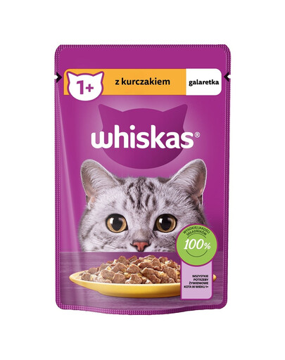 WHISKAS Adult 85g sáček vlhkého krmiva pro dospělé kočky v kuřecím želé