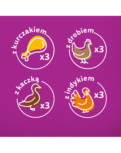WHISKAS Pure Delight Drůbeží lívance s kuřecím, krůtím, drůbežím a kachním masem v želé 12x85g