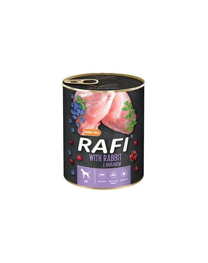 RAFI Food s králíkem, borůvkami a brusinkami 800g