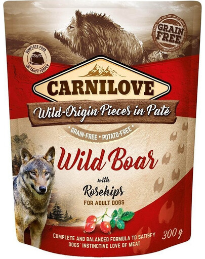 CARNILOVE Dog Pouch Paté Wild Boar with Rosehips 300g