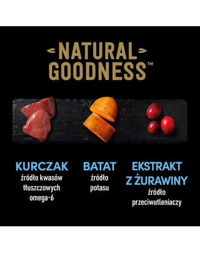 CESAR s kuřecím masem, sladkými bramborami, hráškem a brusinkami 400g