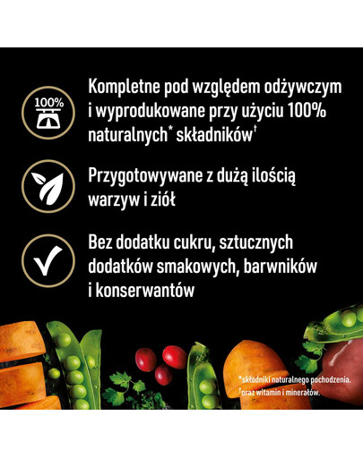CESAR s kuřecím masem, sladkými bramborami, hráškem a brusinkami 400g