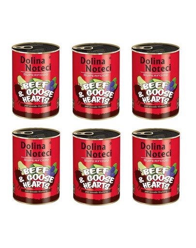 DOLINA NOTECI Premium SuperFood Hovězí maso a husí srdce 400 g x 6ks