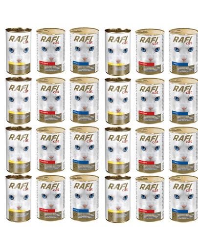 RAFI Adult Mix příchutě 24x415 g mokré krmivo pro kočky