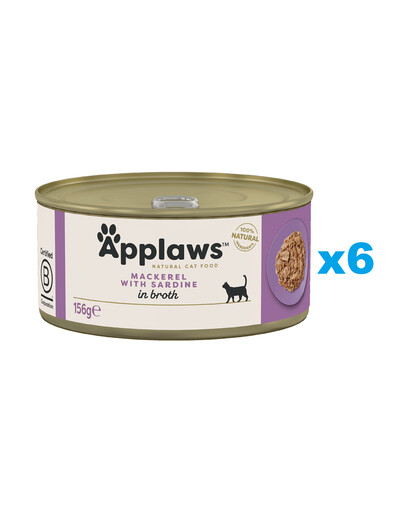 APPLAWS Cat Adult Makrely a sardinky ve vývaru 6x156 g