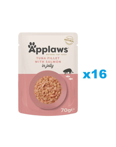 APPLAWS Cat Adult Pouch Jelly Tuňák a Losos v želé 16x70 g