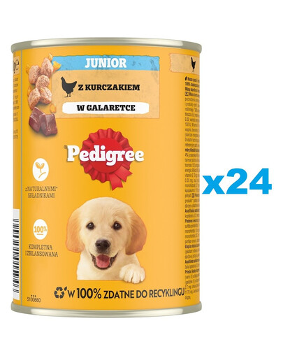 PEDIGREE Junior 24x400g mokré kompletní krmivo pro rostoucí psy s kuřecím masem v želé