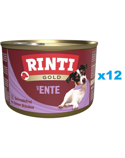 RINTI Gold Duck hearts Mini kachní srdíčka pro malá plemena psů 12x185 g