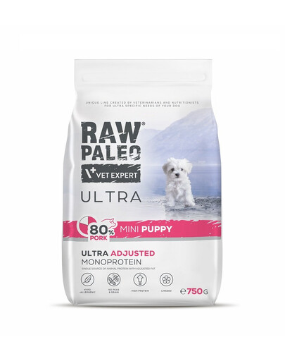 RAW PALEO Ultra Pork Mini Puppy 750 g pro štěňata malých plemen vepřové maso