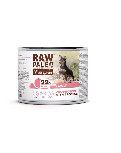 RAW PALEO Pork Lamb Adult 200g mokré krmivo vepřové maso s jehněčím pro psy