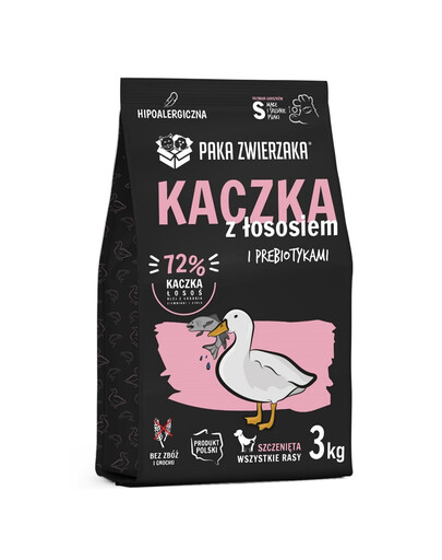 PAKA ZWIERZAKA Seventh Heaven Suché krmivo Kachna s lososem pro štěňata S 3kg