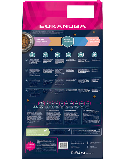 EUKANUBA Adult Small & Medium Lamb & Rice 12 kg