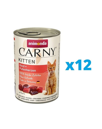 ANIMONDA Carny Kitten hovězí & krůtí srdíčka 12 x 400 g