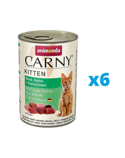 ANIMONDA Carny Kitten hovězí, kuře & králík 6 x 400 g