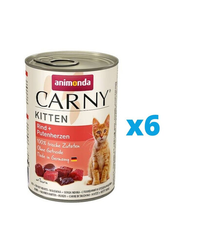 ANIMONDA Carny Kitten hovězí & krůtí srdíčka 6 x 400 g