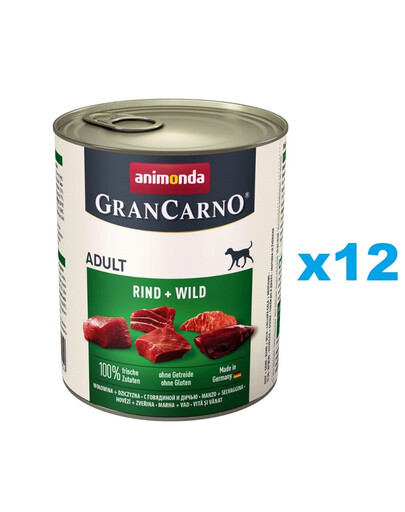 ANIMONDA GranCarno Adult hovězí & zvěřina 12 x 800 g