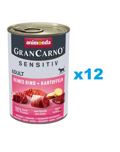 ANIMONDA Grancarno Sensitiv Hovězí a brambory 12x400 g