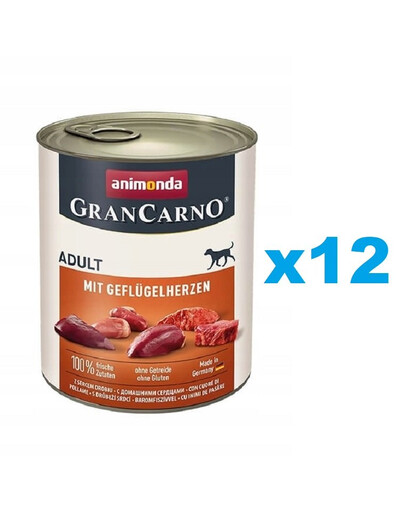 ANIMONDA GranCarno vepřové maso a drůbeží srdce 12x800 g