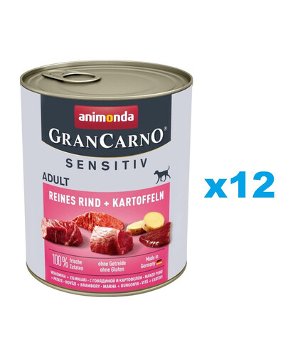 ANIMONDA Grancarno Sensitiv Hovězí a brambory12x800 g
