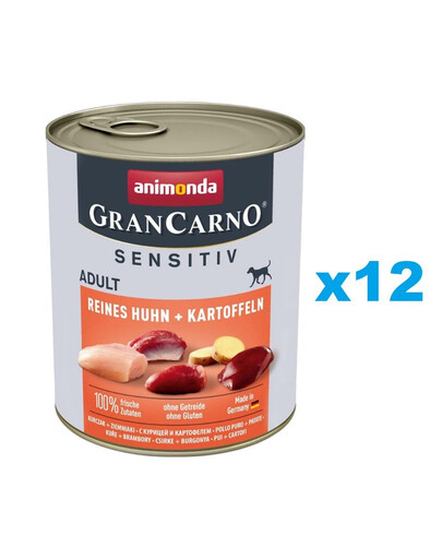ANIMONDA Grancarno Sensitiv Kuřecí a brambory 12x800 g
