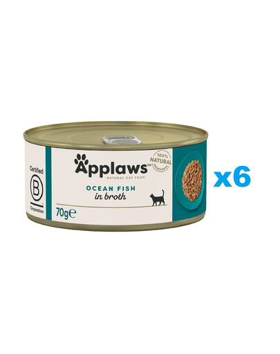 APPLAWS Cat Adult Ocean Fish in Broth 6x70 g