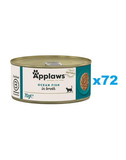 APPLAWS Cat Adult Ocean Fish in Broth 72x70 g