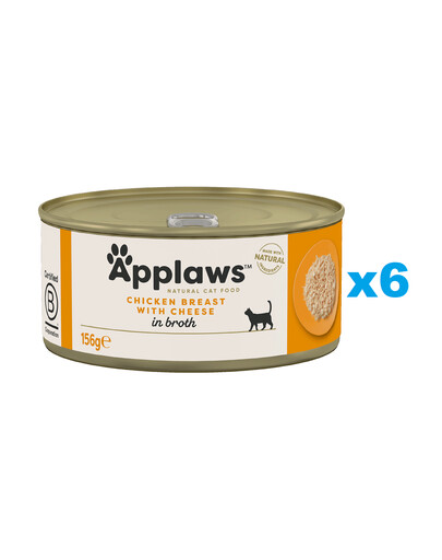 APPLAWS Cat Adult Kuřecí prsa a sýr ve vývaru 6x156 g