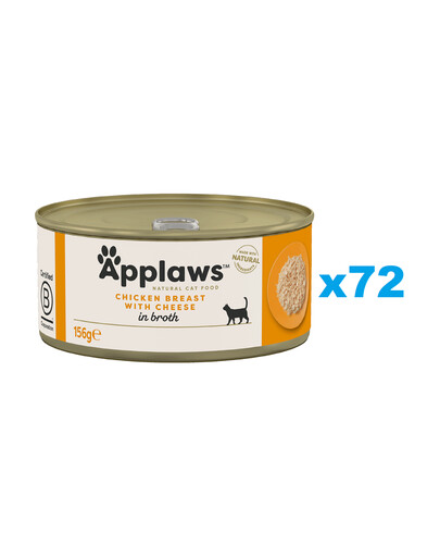 APPLAWS Cat Adult Kuřecí prsa a sýr ve vývaru 72x156 g
