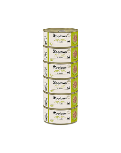 APPLAWS Cat Adult Tuňák s řasami ve vývaru 6x70 g